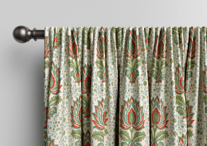 Petal & Block Lotus Blossom, Neem - Made to Measure Curtains - Image 9
